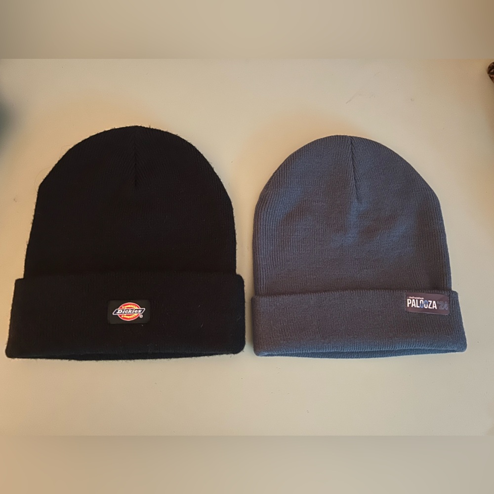 Lot of 2 Beanies Blue & Black  New